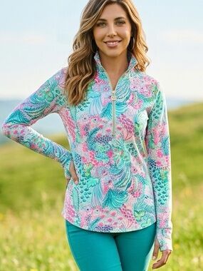 Lilly Pulitzer Skipper Popover – "Peacock Parade" Print